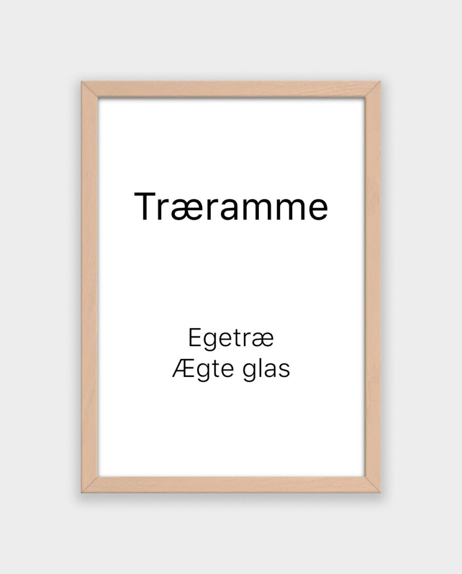 Rosa egetræsramme på grå baggrund