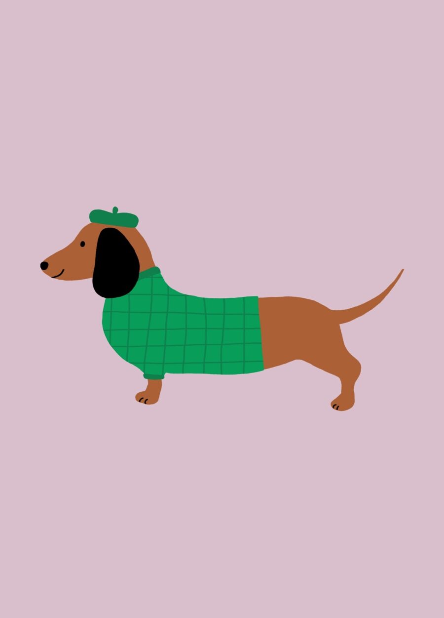 Maren Gross plakat med en sød gravhund