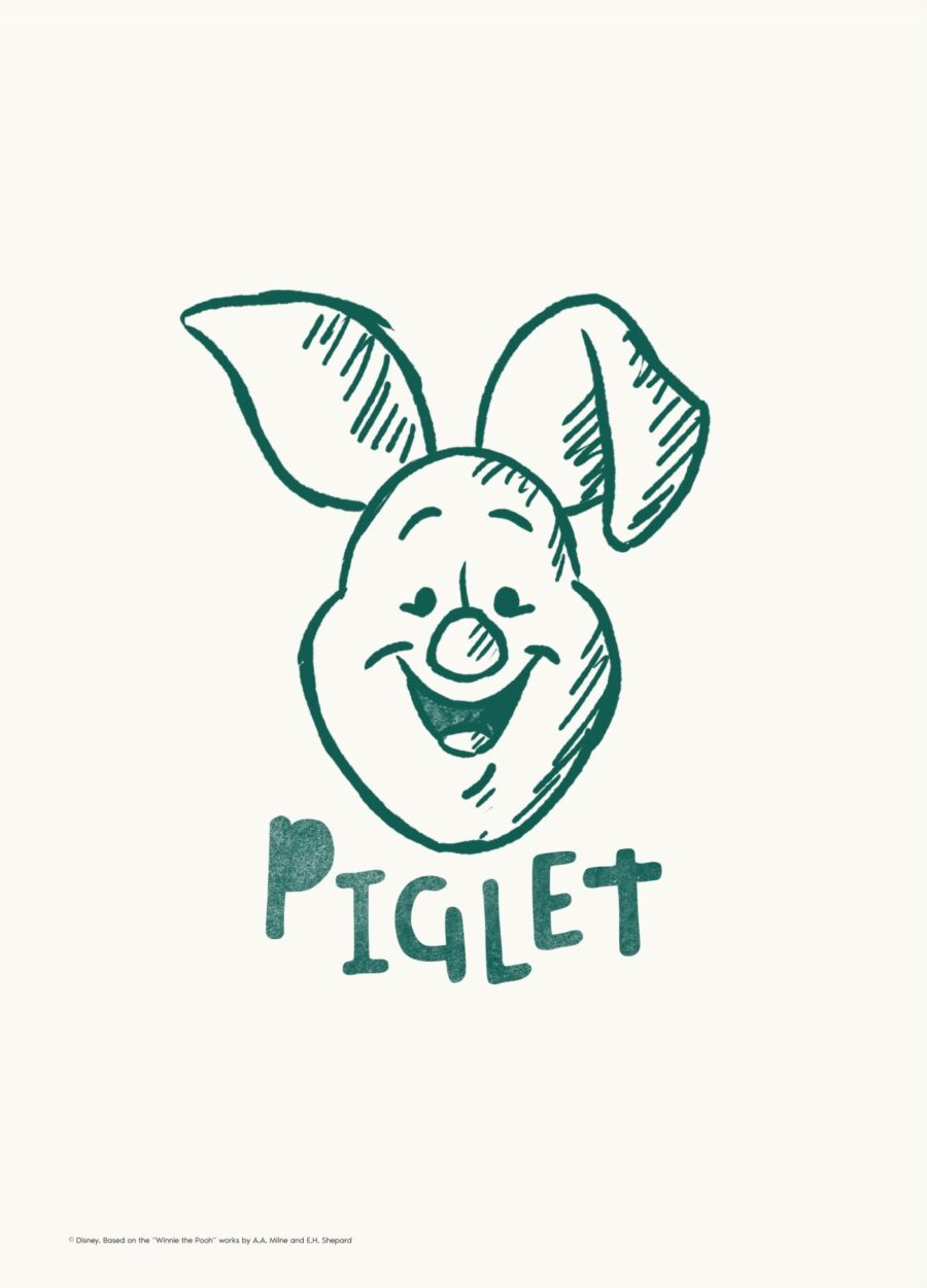 Piglet Sketch Wall Poster - Disney