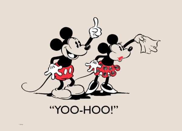 Plakat med Minnie og Mickey Mouse