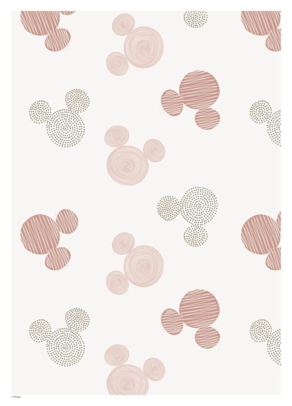 Mickey Mouse plakat med mønster af hans silhuet i lyse toner