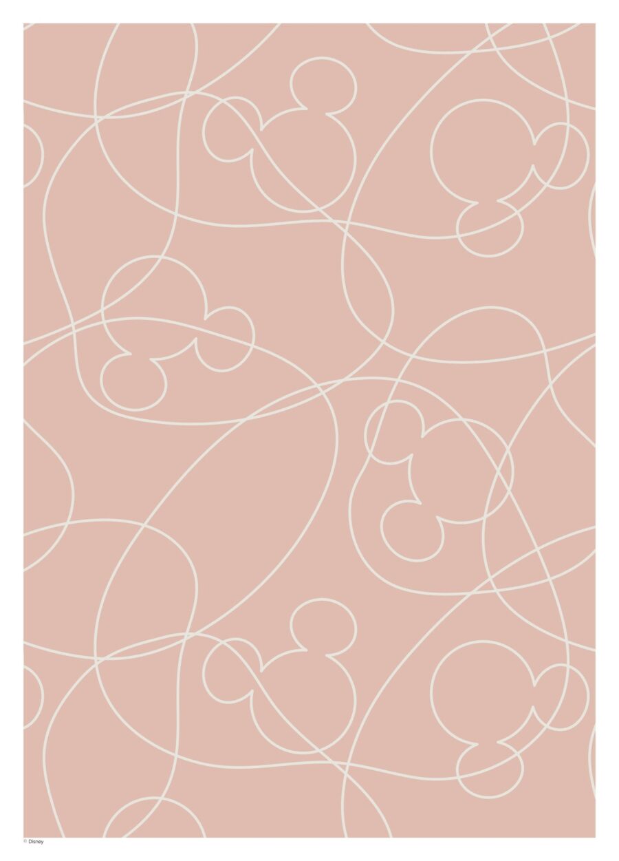 Mickey Mouse Pink & White Outline - Disney