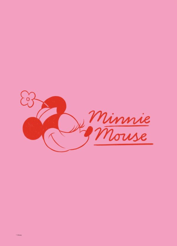 Moderne Minnie Mouse plakat i pink og rød
