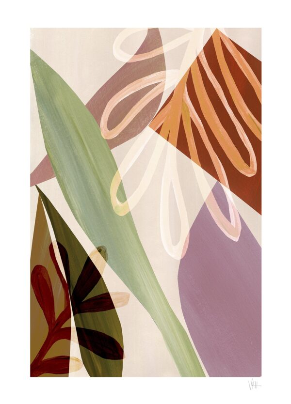 Desert Leaves 3 - Violets Print House