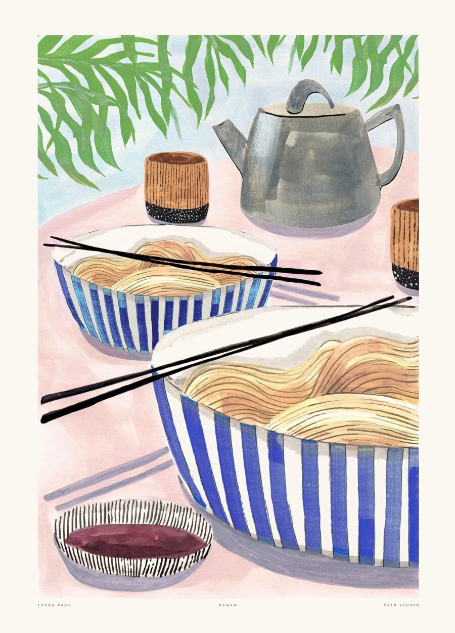 Ramen plakat af Laura Page