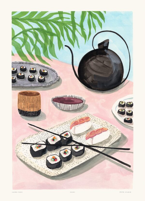 Sushi plakat af Laura Page
