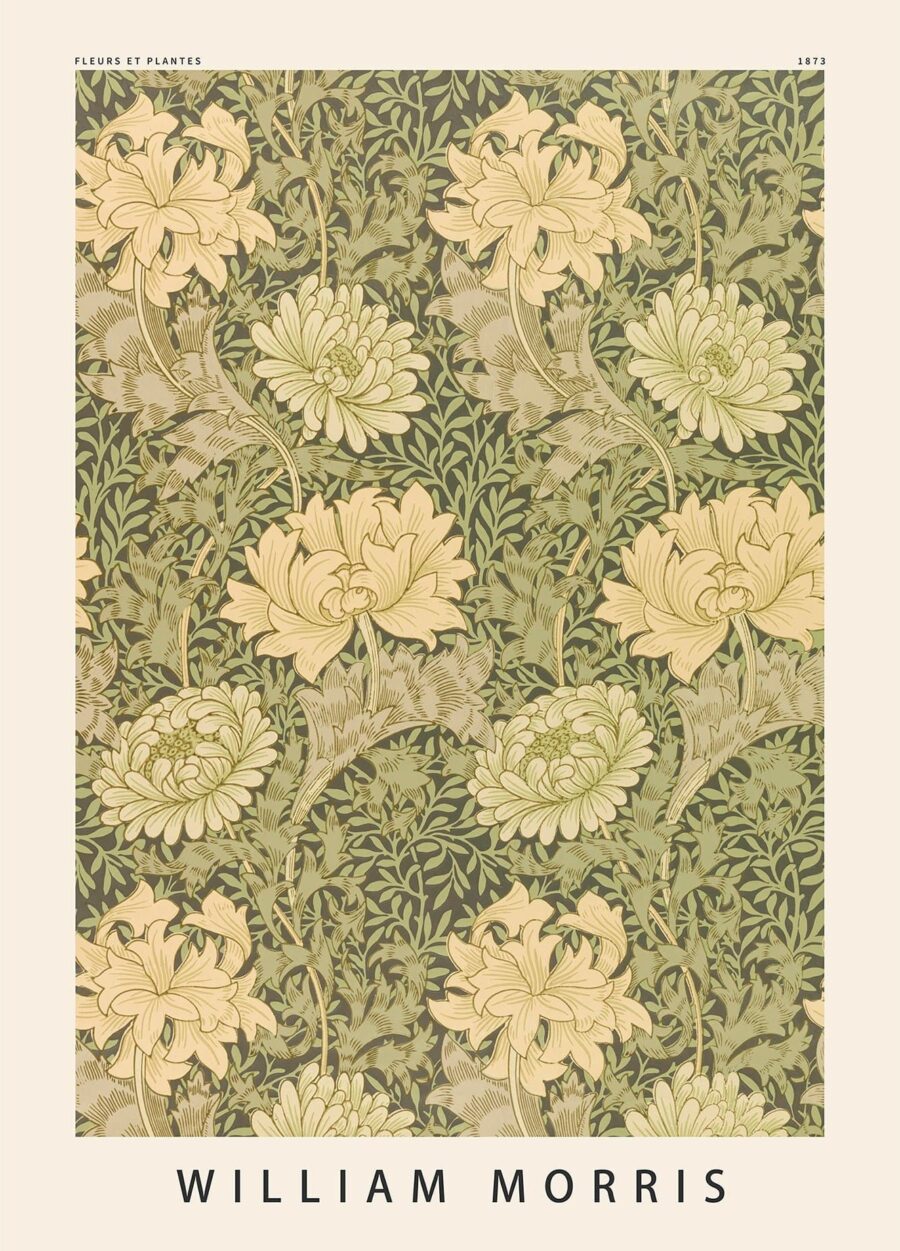 Green flower pattern - William Morris
