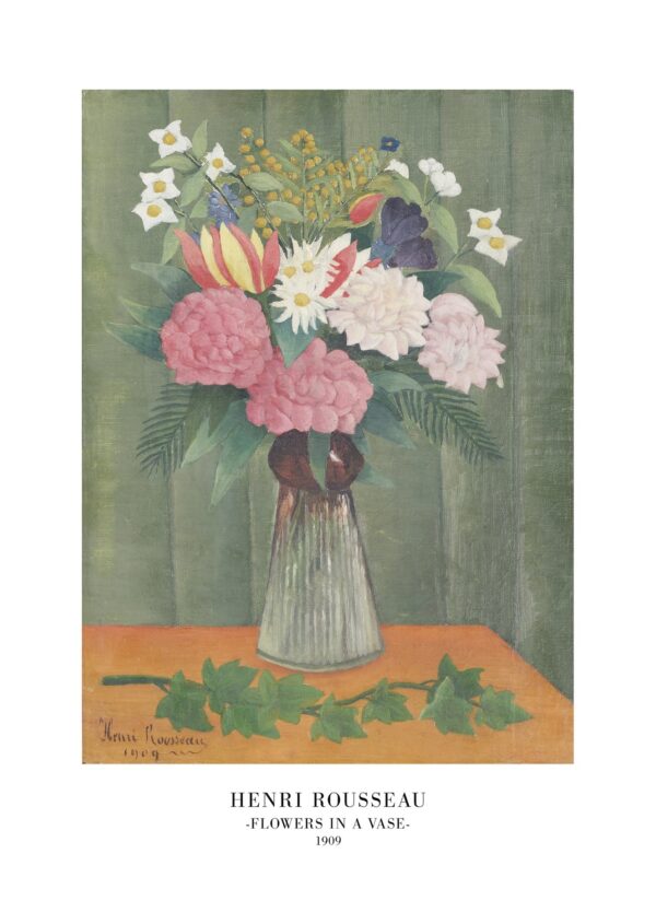 Flowers in a vase - Henri Rosseau