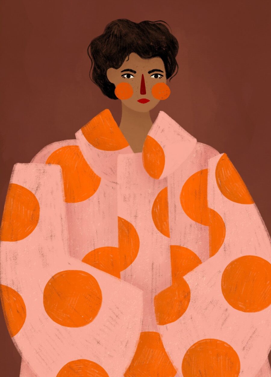 Woman With Orange Dots - Bea Muller