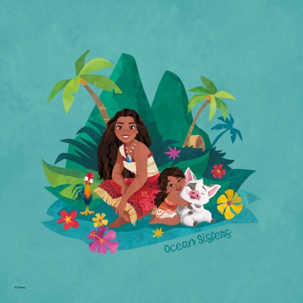 Vaiana plakat med Vaiana, Vaianas lillesøster og grisen Pua