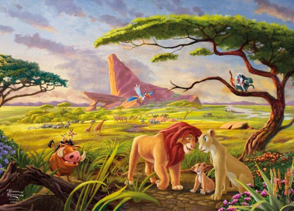 Smuk Løvernes Konge plakat skabt af kunstneren Thomas Kincade i samarbejde med Disney.