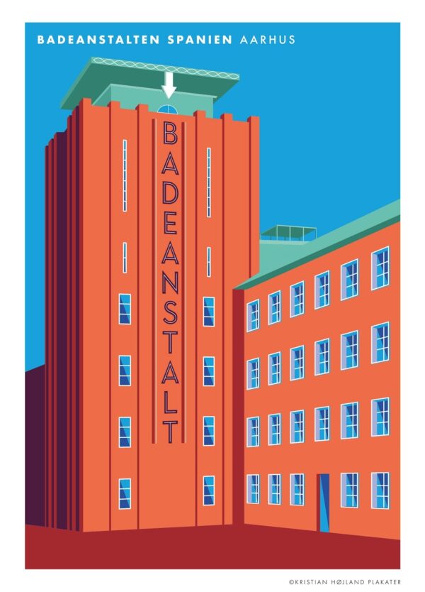 Aarhus plakat med Badeanstalten Spanien