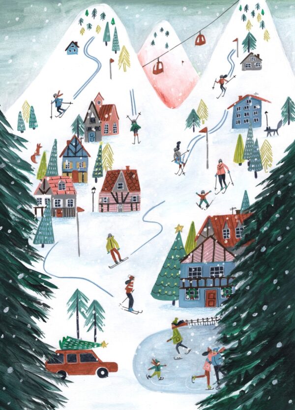 Nordic Skiing in the mountains at Christmas - Caroline Bonne Muller