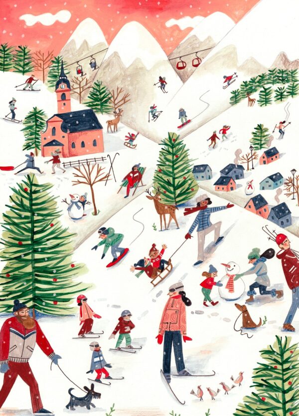 Mountain Landscape with the houses in the snow - Caroline Bonne Muller