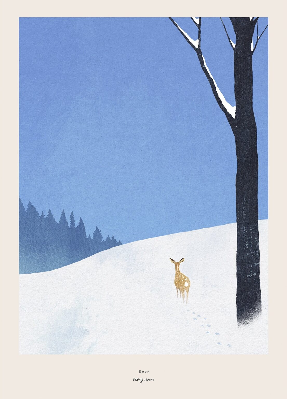 Vinter plakat - Deer - Henry Rivers - Sne plakat - Produceret i DK ...