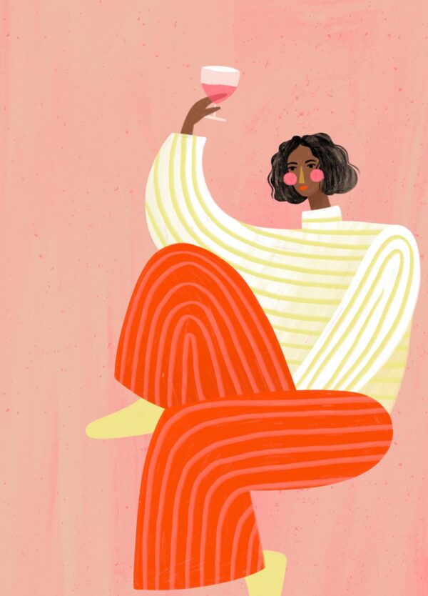 The Woman With The Glass of Wine - Bea Muller