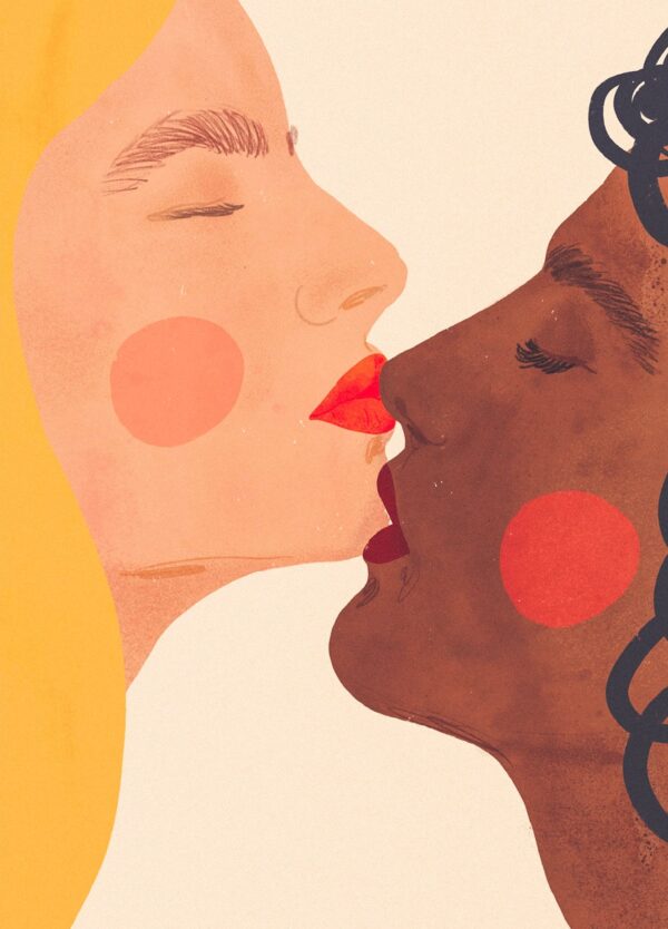 Kærligheds plakat med to mennesker, der elsker hinanden højt.