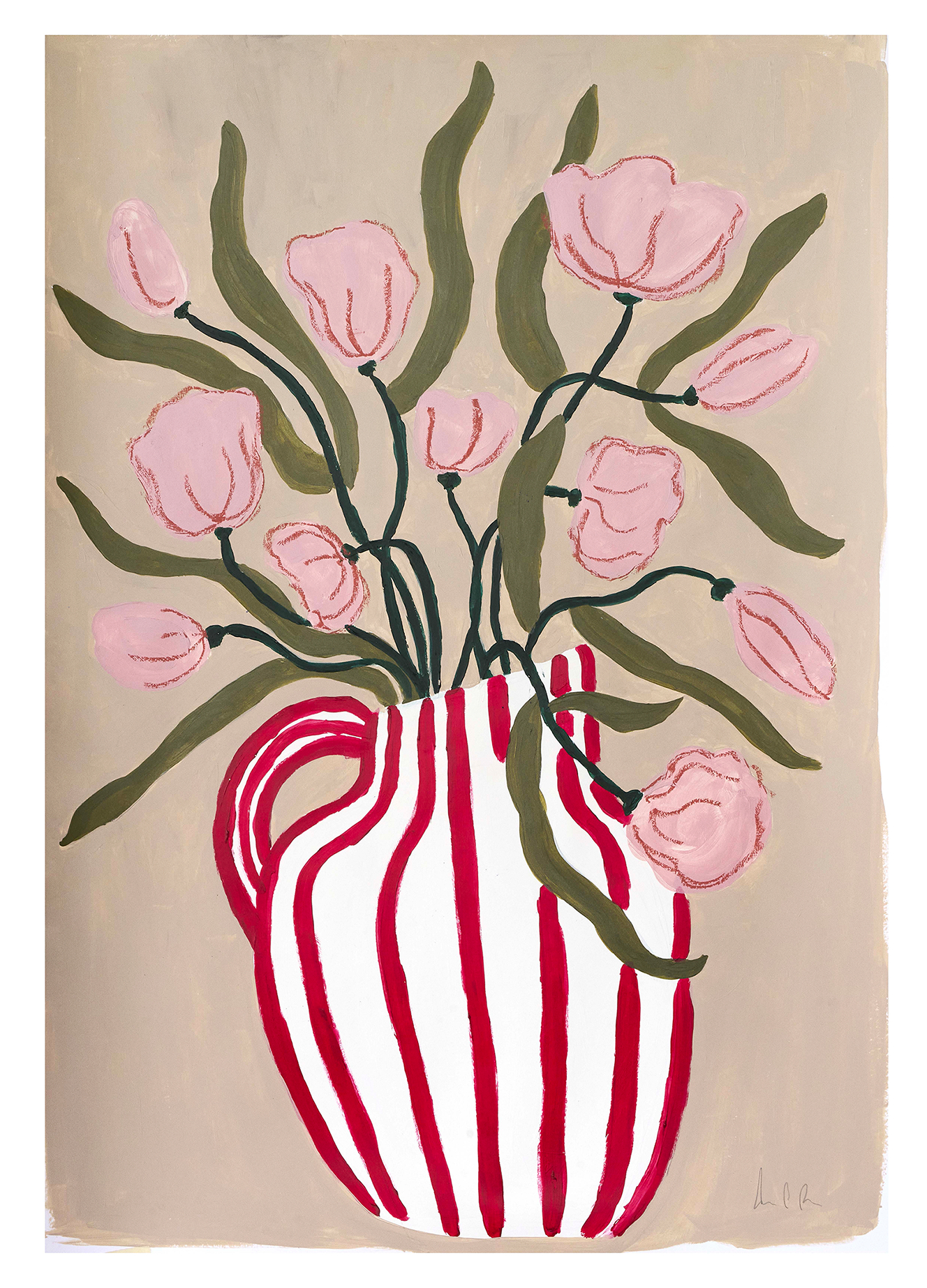 Red stripe vase - Camilla Bergqvist